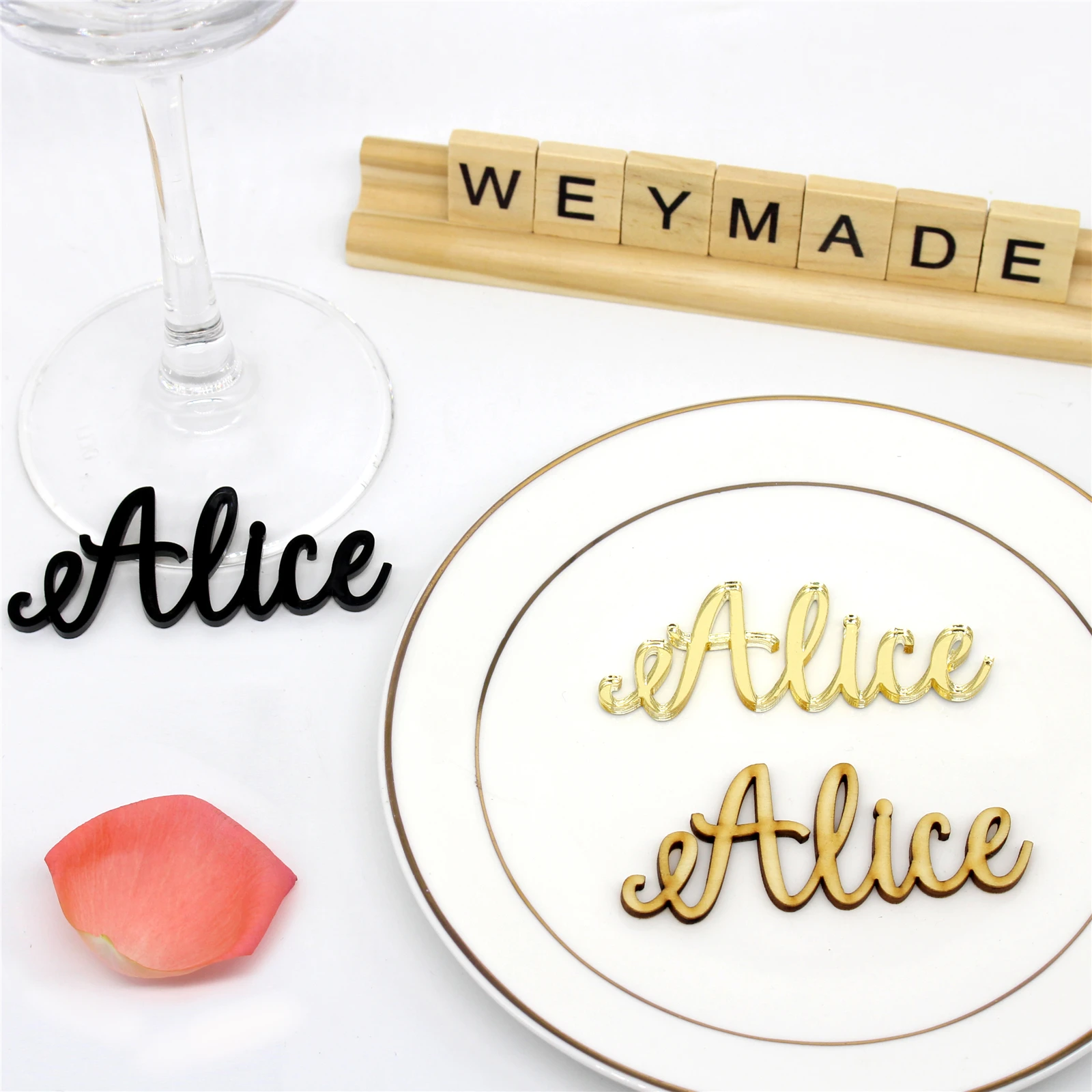 1 шт. Персонализированная лазерная резка имени гостевого стола