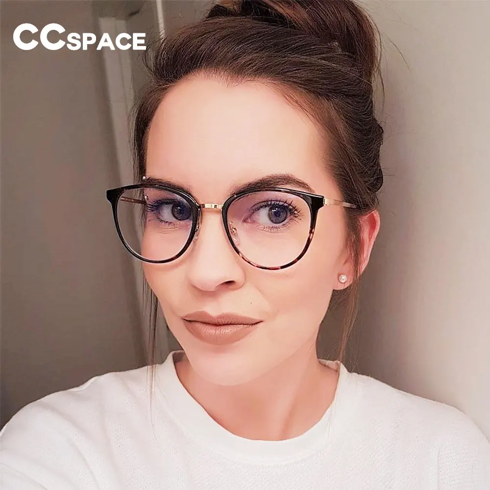 CCSPACE 45535 Женские квадратные металлические оправы для очков, женские брендовые дизайнерские оптические очки, модные очки, компьютерные очки