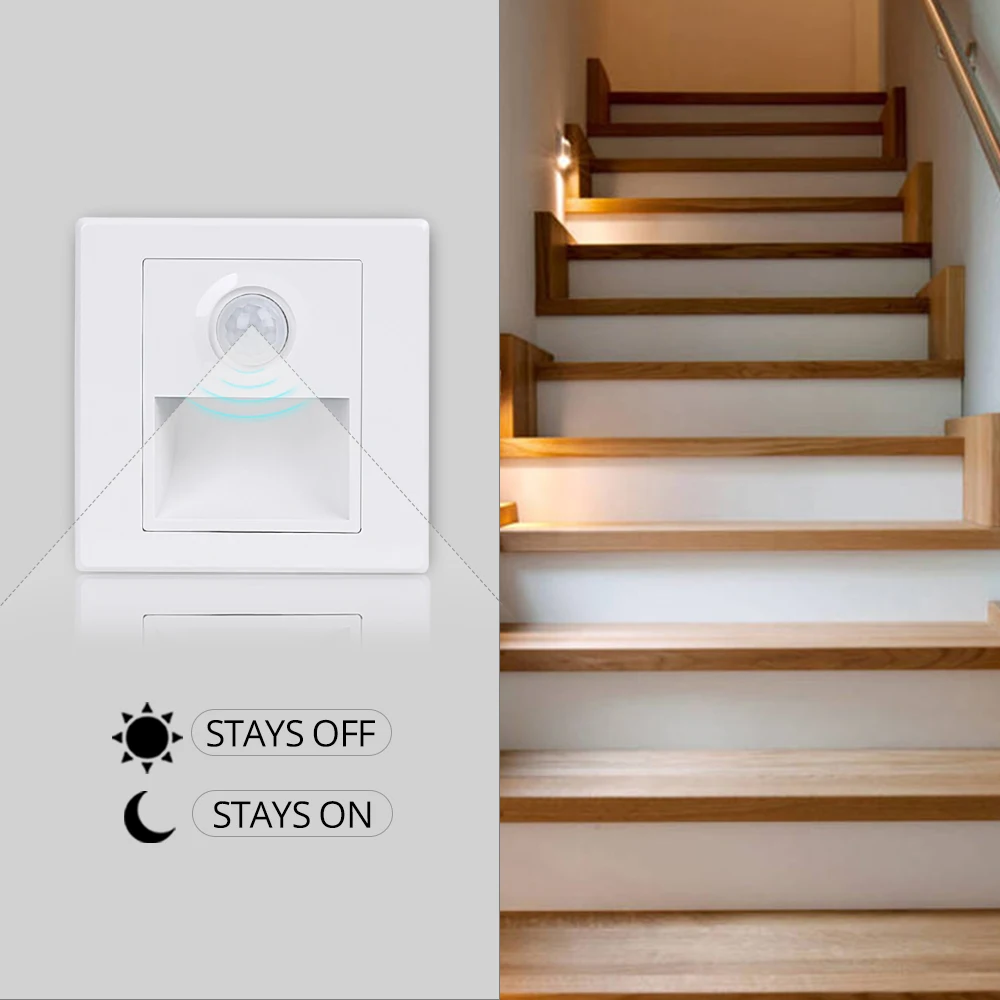 

Foxanon LED Night Light With PIR Motion Sensor Emergency Light AC 100-265V White Warm White Lighting For Corridor Stair Kitchen