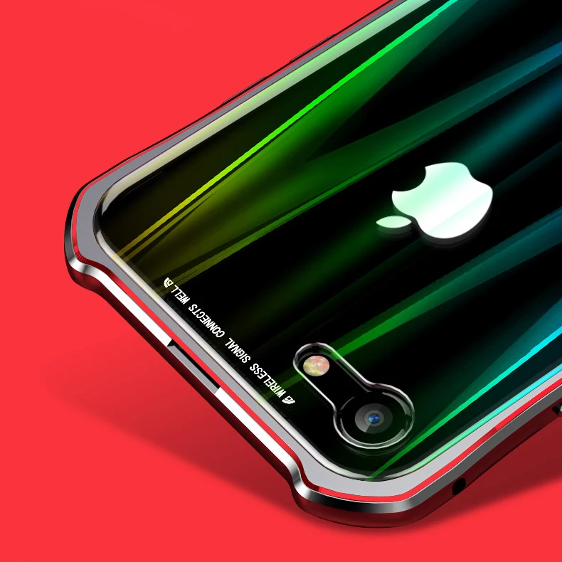 Магнитный Роскошный Стеклянный чехол Aurora для iPhone 8 iPhone X прозрачный Магнитный чехол для iPhone 7 8 Plus X 10 металлический бампер coque