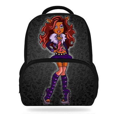 E7060 14 дюймов Monster High Draculaura/Clawdeen Wolf/с изображением героев мультфильма «Школа печати Школьный рюкзак для детей повседневная школьная сумка для девочек - Цвет: E7060