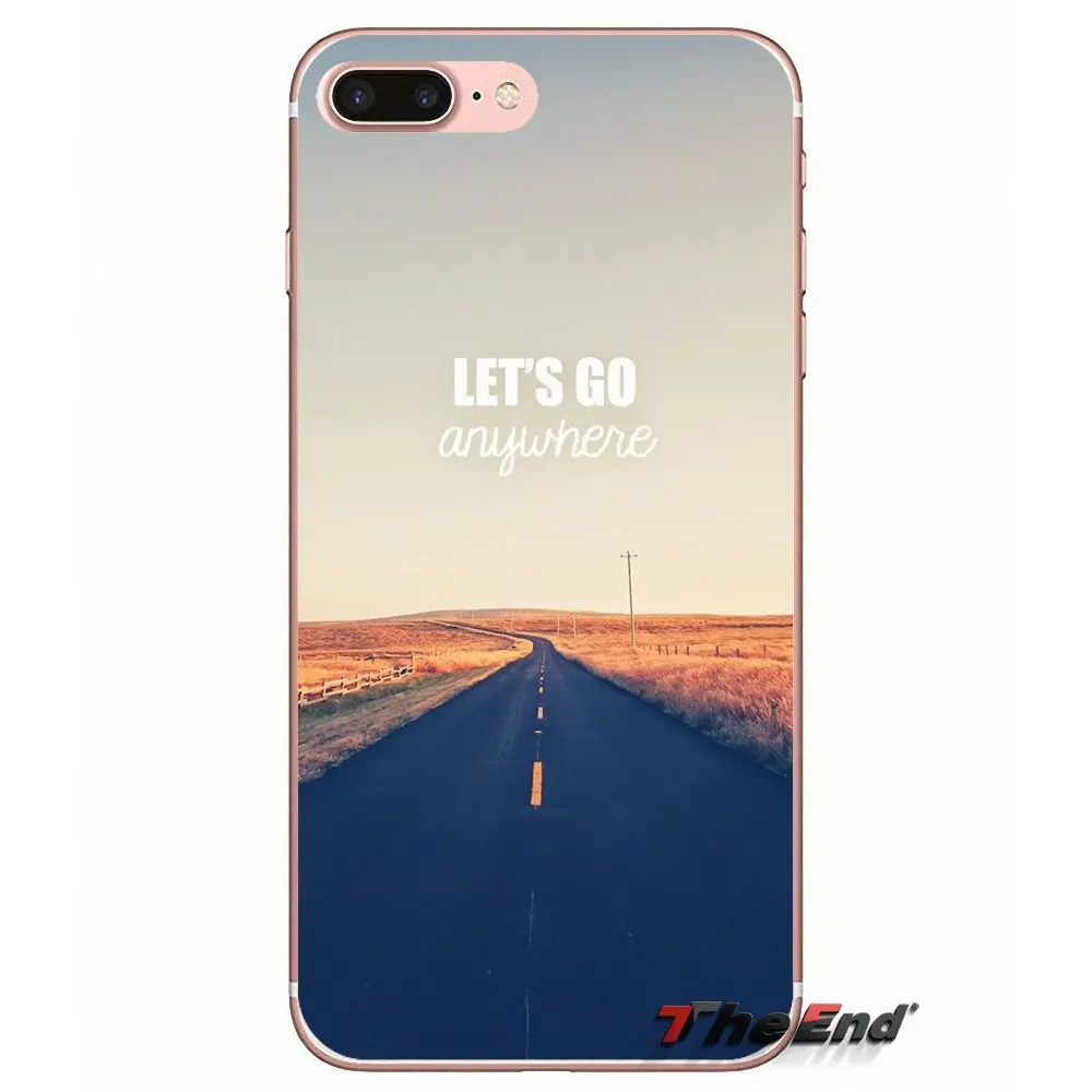 Силиконовый чехол для iPhone X 4 4S 5 5S 5C SE 6 6S 7 8 Plus Samsung Galaxy J1 J3 J5 J7 A3 A5 2016 2017 Black Road Go anywhere |