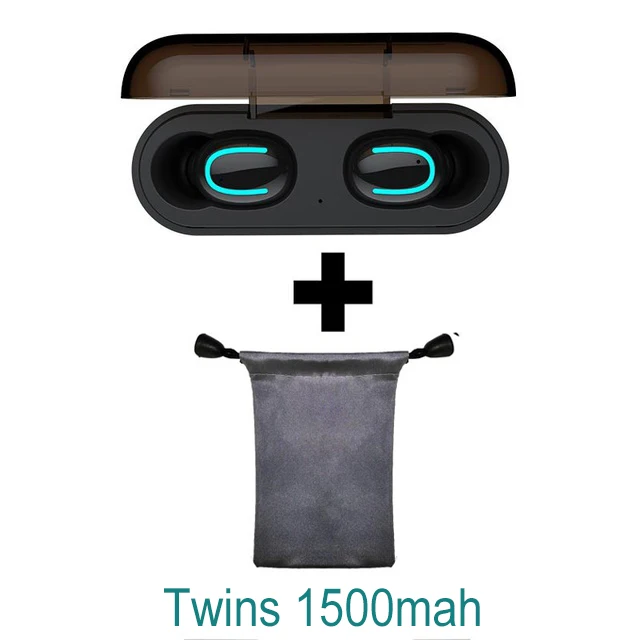 twins Black Add bag Bluetooth 5,0 наушники HBQ TWS беспроводные наушники HD стерео Спортивная гарнитура Музыка Handsfree вкладыши микрофон для xiaomi samsung iPhone - Цвет: twins Black Add bag