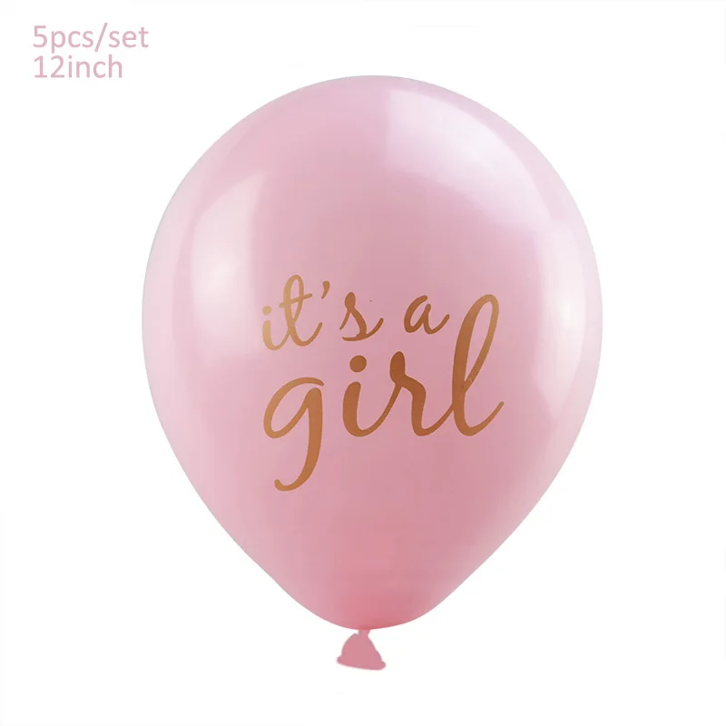 5pcs its a girl 1 Набор детских воздушных шаров на день рождения, для мальчиков/девочек, с буквами, фольгированные воздушные шары «сделай сам», детские украшения, вечерние принадлежности - Цвет: 5pcs its a girl