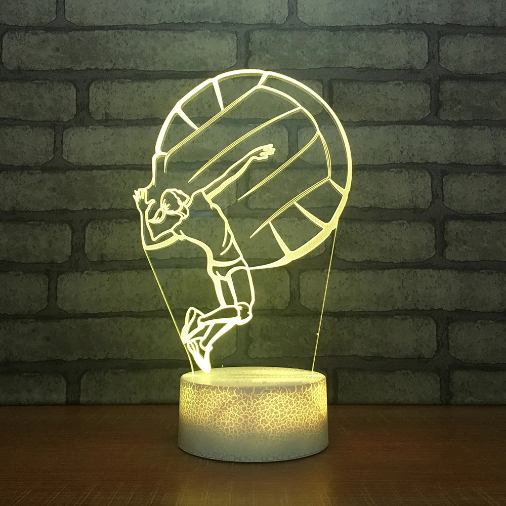

Праздничные подарки, 7 цветов, изменение настроения, Led 3D игра в волейбол, моделирование, красочная настольная лампа, Usb, детский спящий свет, ...