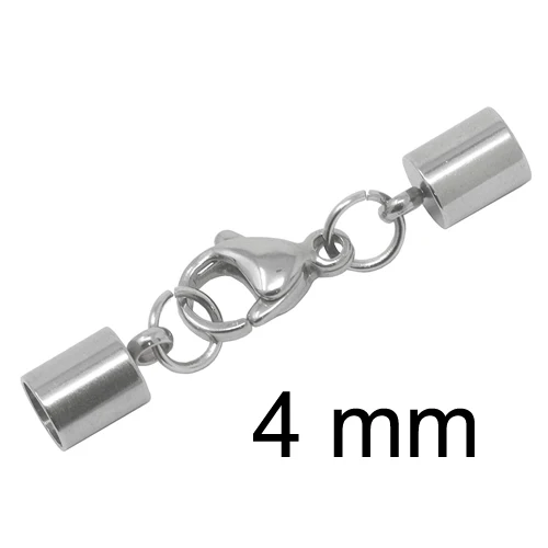 4mm 2/3/4/5/6/8 мм/10 шт Нержавеющая сталь застежки крючки шнуры торцевыми крышками шнура для изготовления ювелирных изделий браслет Цепочки и ожерелья DIY ювелирных изделий - Цвет: 4mm