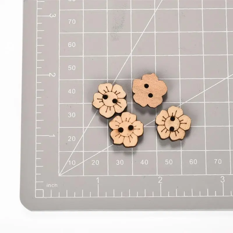 Винтажные 50 шт./партия цветы сливы деревянные пуговицы Скрапбукинг пошив Ремесло