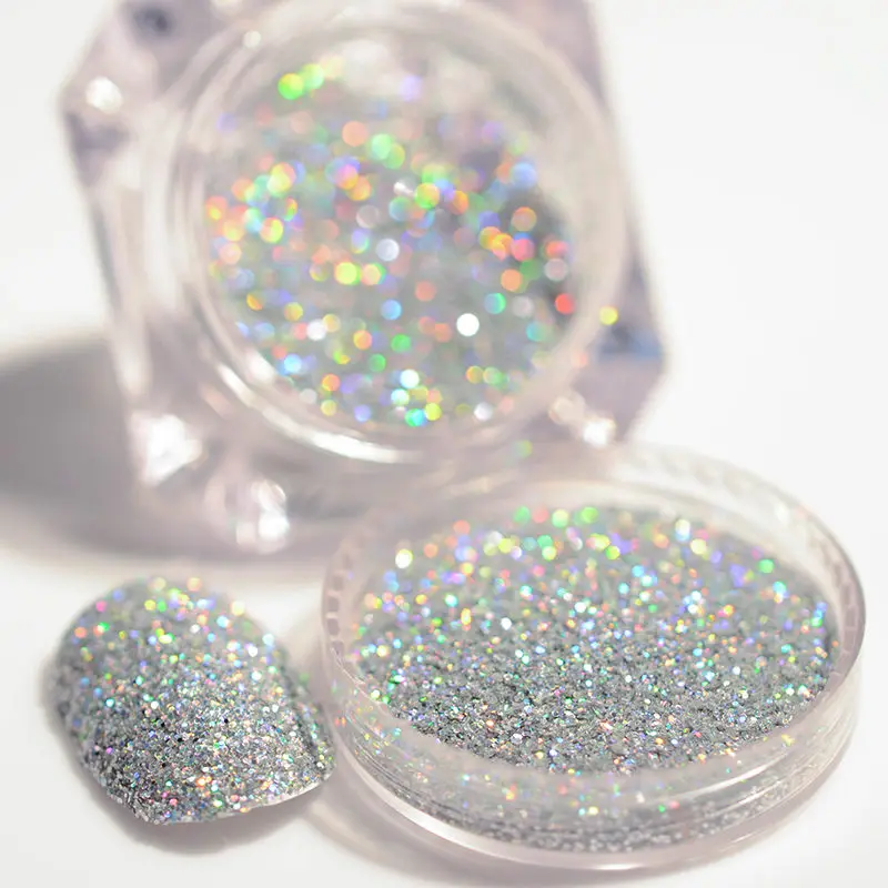 1.8g silver 1 коробка, 10 мл, блестки для ногтей, розовое золото, розовый, фиолетовый, блестки, блестки, Шестигранная форма, флаконы, пылевые наконечники, маникюр, дизайн ногтей, украшение - Цвет: 1.8g silver