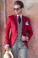 new arrival one button groomsmen peak lapel groom tuxedos men suits weddingprom best man blazer jacketpantsvesttiea111