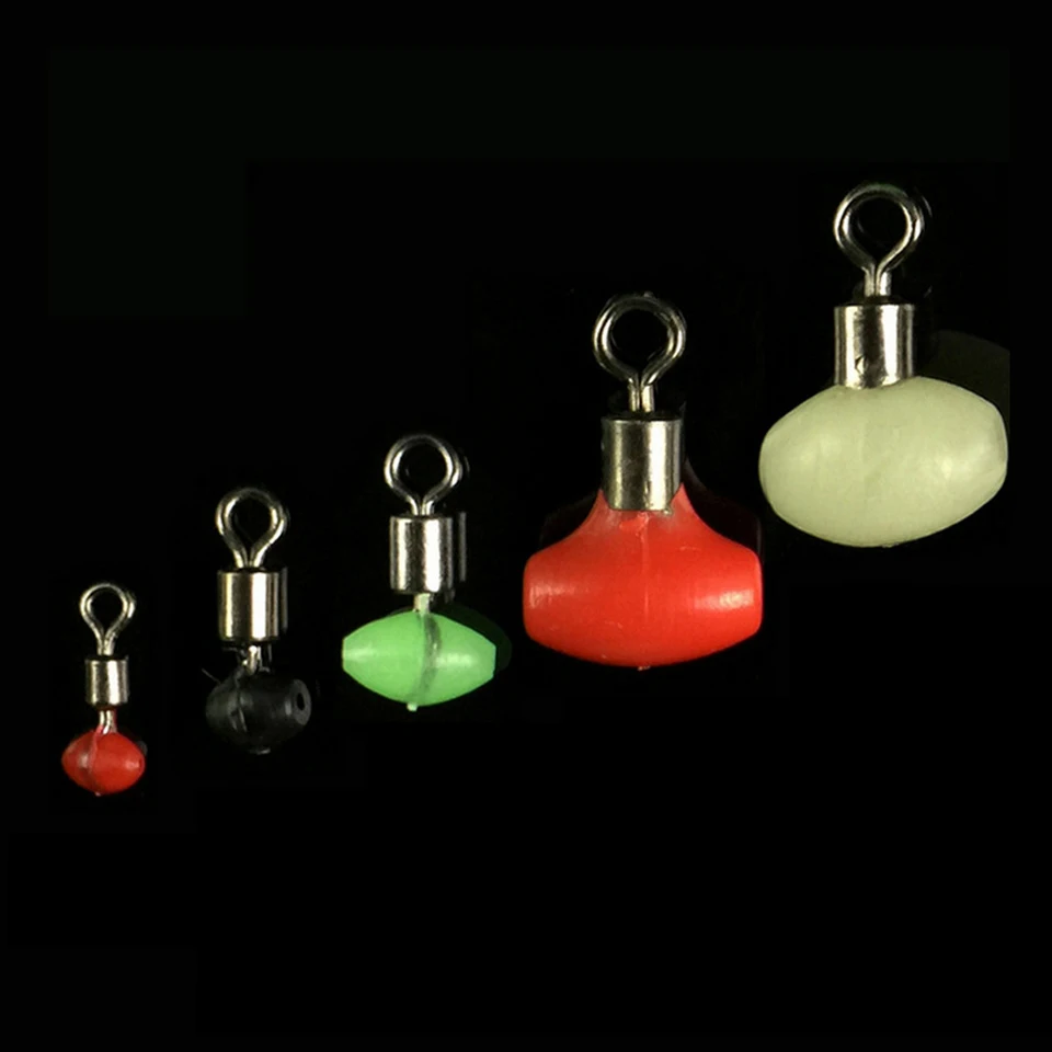 

20Pcs/Lot Cross-Line Swivels & Bead T Shape Pulley Slide Rig Connector Luminous Green Saltwater Fishing Terminal Tackle