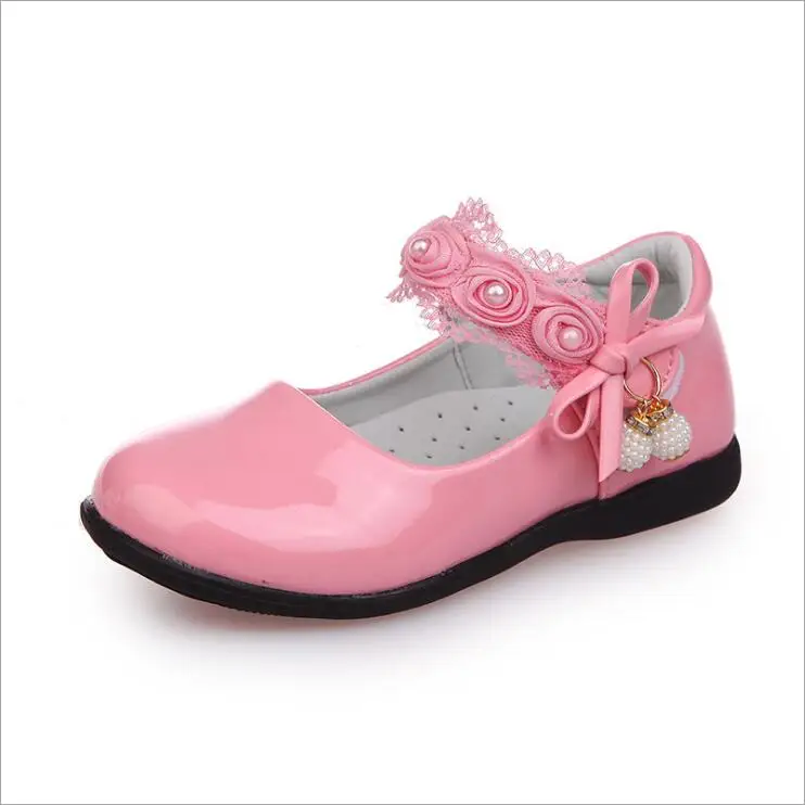 pink Smgslib/детская обувь для девочек; кожаные модельные туфли с бантом, кружевом и кисточками для школьниц; весенне-осенние Свадебные модельные туфли для девочек - Цвет: pink