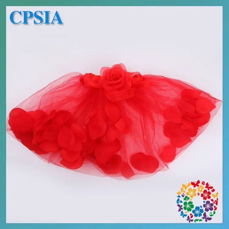 48 шт./лот бесплатная доставка девочка Модные Юбки Красные Цветы Пачка бесплатные
