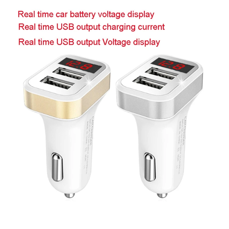 Двойной USB DC 12V-24V Цифровой светодиодный дисплей напряжения тока Автомобильное