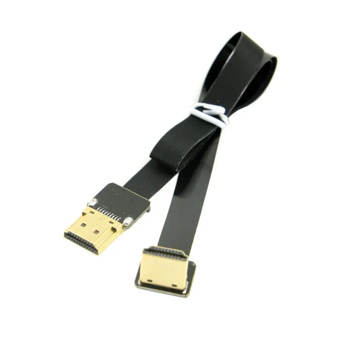 0 2 м/0 5 м FPV HDMI тип A мужской вниз Угловой 90 градусов к Мужской HDTV FPC плоский кабель