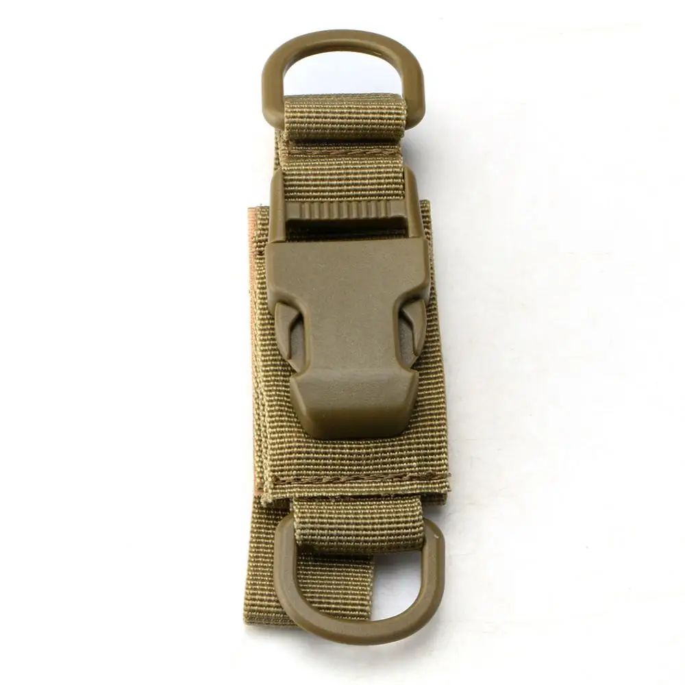 Многофункциональный прочный EDC поясной брелок Molle лямки Рюкзак Пряжка брелок страйкбол Открытый Кемпинг Туризм W/клейкий ремешок - Цвет: Mud