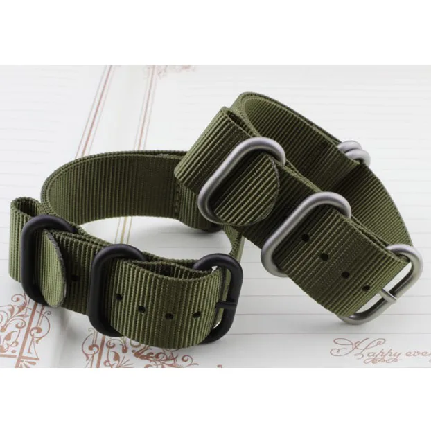 New Woven nylon canvas strap 18MM 19MM 20MM 21MM 22MM 23MM 24MM 26MM Black Green Gray Sports Watchband