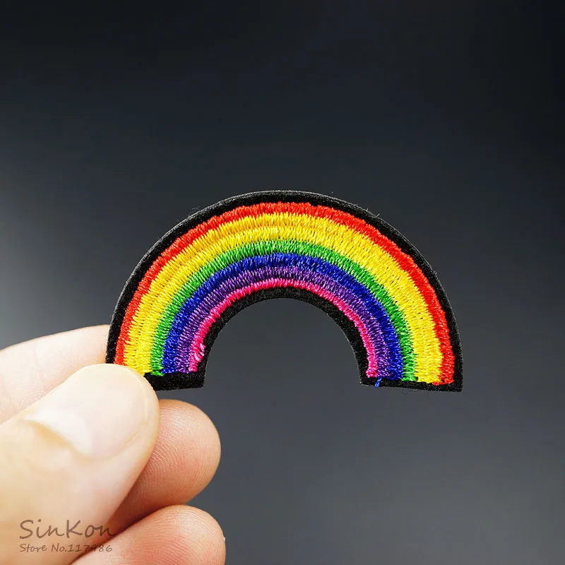 Радуга(Размер: 2,5X4,5 см) DIY тканевые значки патч вышитая аппликация швейная одежда наклейки аксессуары для одежды