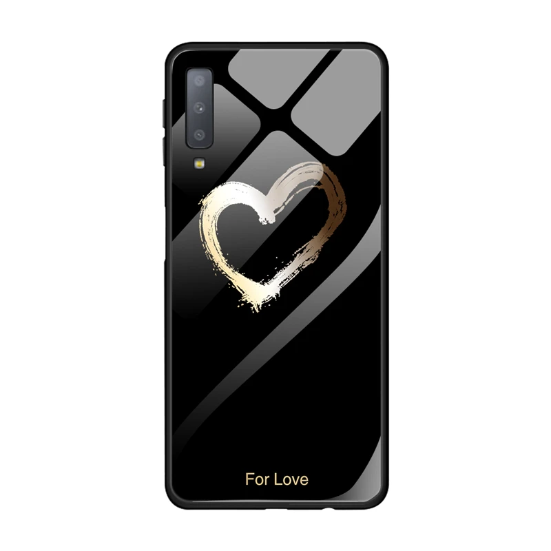 Чехол из закаленного стекла для телефона для samsung A10 A20 A30 A50 A70 Galaxy A7 S10 S9 S8 J4 J6 плюс S10E Силиконовая задняя крышка Капа - Цвет: 3