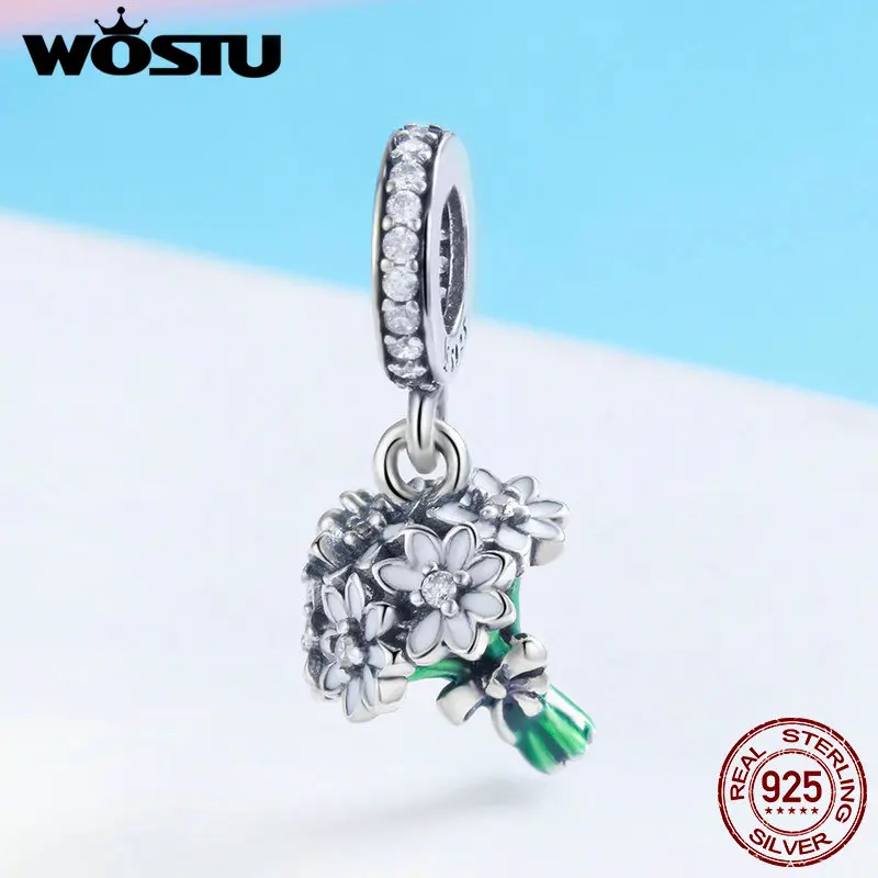 WOSTU ювелирные изделия из стерлингового серебра 925 пробы цветок ромашки