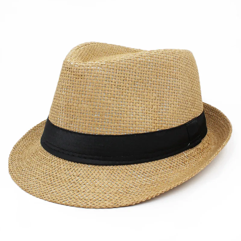 Дети Fedoras шляпа моды джаз Кепки малыш Панама Sun Кепки для девочек и мальчиков летняя Панама Подставки для фотографий CBH001 - Цвет: Khaki