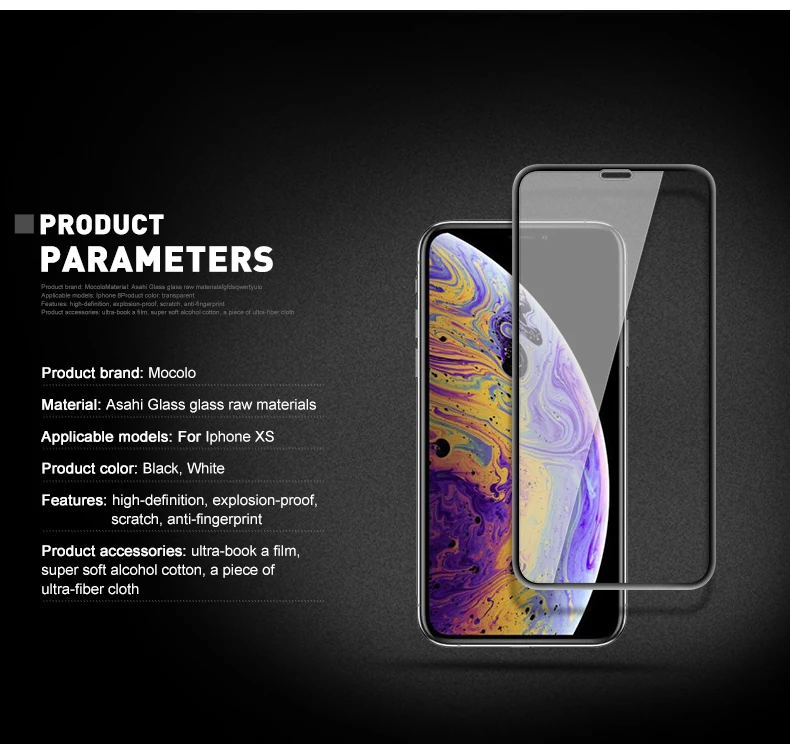 Mocolo 3D изогнутое премиум стекло для iPhone XS MAX Закаленное стекло пленка полное покрытие Защита экрана для iPhone XR полный клей для XS