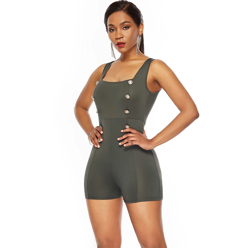 Женский комбинезон без рукавов SEBOWEL на пуговицах летний женский сексуальный