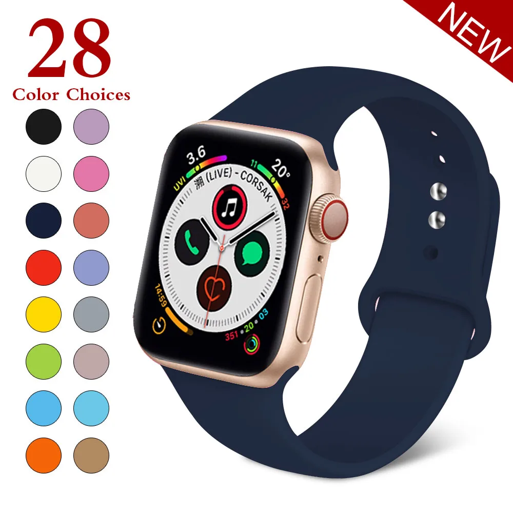 Спортивный мягкий силиконовый сменный ремешок 38 мм от mu sen для Apple Watch версии 1, 2, ремешок 42 мм на запястье, ремешок для iWatch Sport - Цвет ремешка: Midnight blue