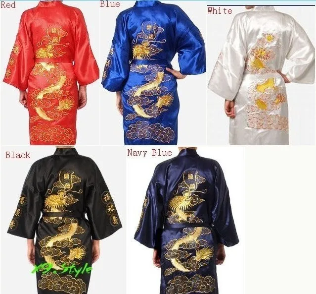 Женская одежда для сна с вышивкой традиционная Мужская кимоно поясом оптовая - Фото №1