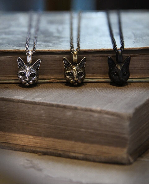 Оптовая продажа уникальное ожерелье с подвеской в виде котенка ручной работы