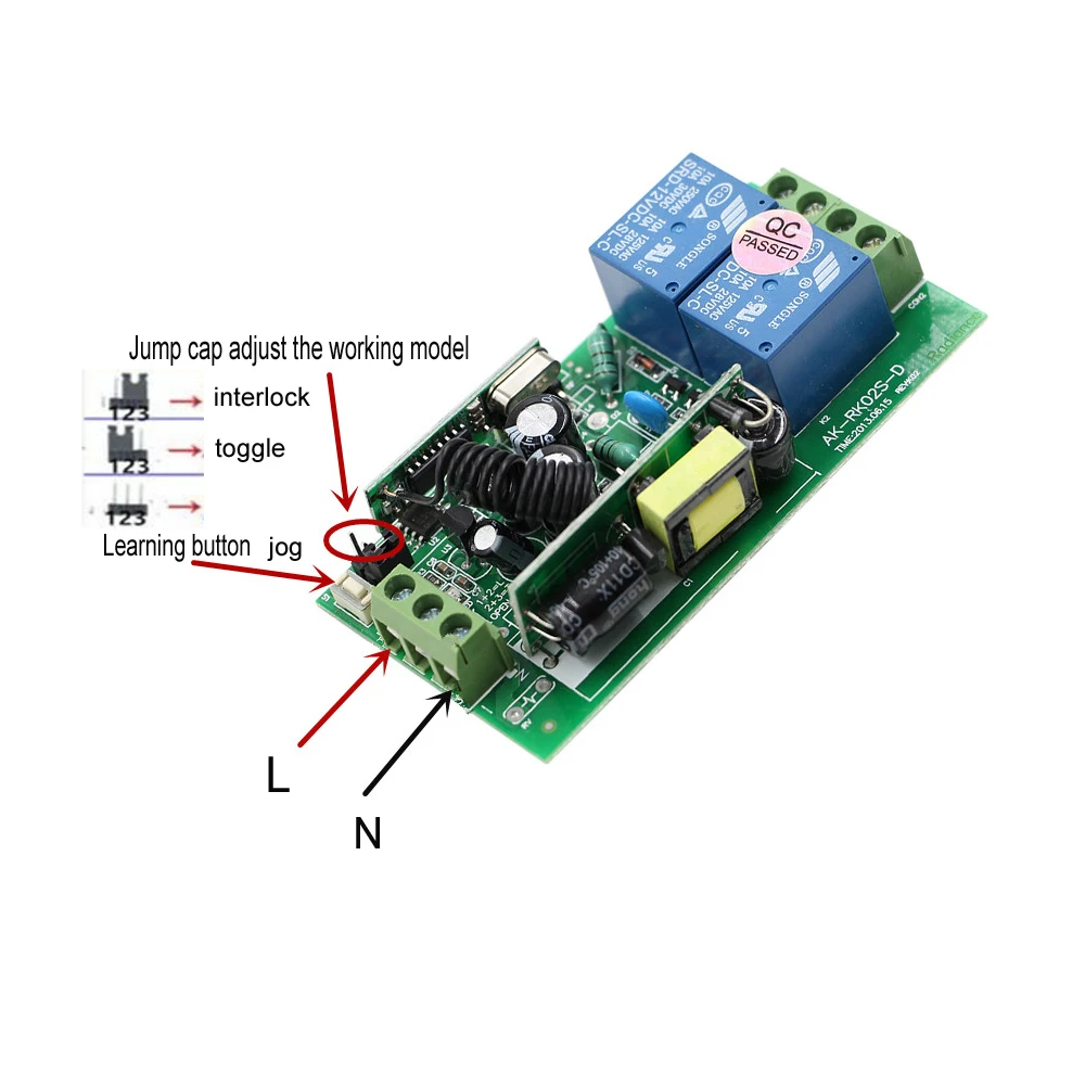 AC85V-250V RF беспроводной пульт дистанционного управления Радиоуправляемый