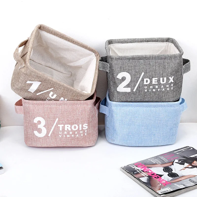 Складной настольный органайзер для хранения чехлов из хлопка и льна с милым