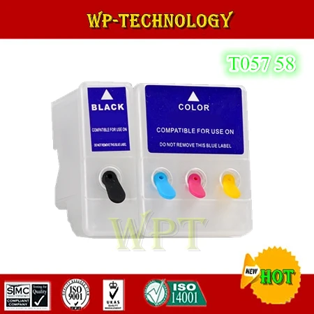 Пустые многоразовые чернильные картриджи T057 T058 T 057 подходит для Epson Me1 + Me100 с