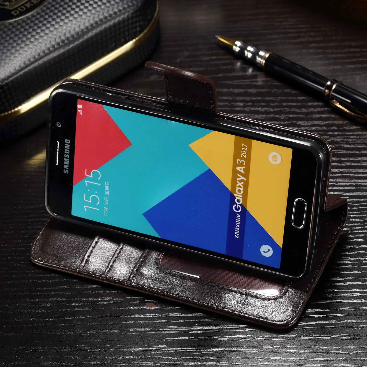 Чехол для Samsung Galaxy A3 2017 A3200 грязь устойчивы Роскошные из искусственной кожи