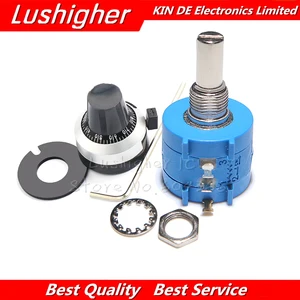 Прецизионный многооборотный потенциометр серии 3590S-2 3590S, 10 колец, регулируемый резистор + 1 шт., ручка 6,35 мм, поворотный Счетный циферблат