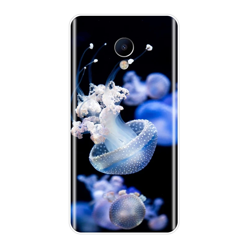 Чехол для Meizu M2 M3 M3S M5 M5C M5S M6 M6S M6T силиконовая Мягкая синяя задняя крышка с Медузой