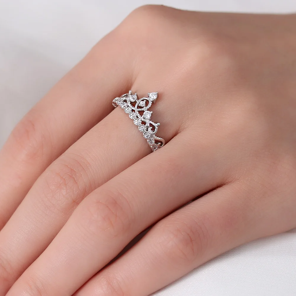 1 шт. посеребренные кольца в виде короны императорской принцессы для женщин и