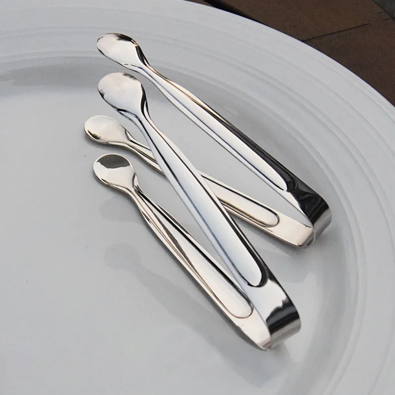 Mini Sugar Tongs, Stainless Steel Ice Tongs Set, 12cm Candy Tongs for Cake Dessert Food, Serving Tong for Wedding Party Kitchen
