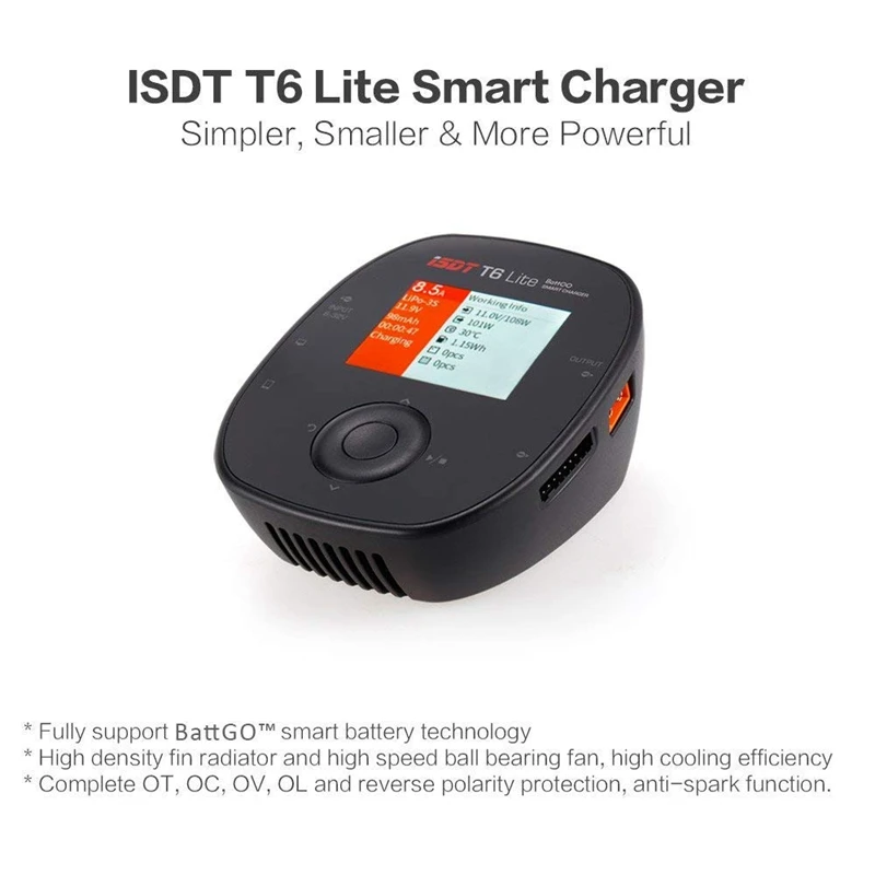 ISDT T6 Lite 600W 25A умный аккумулятор баланс зарядное устройство для 1-6S Lipo батареи