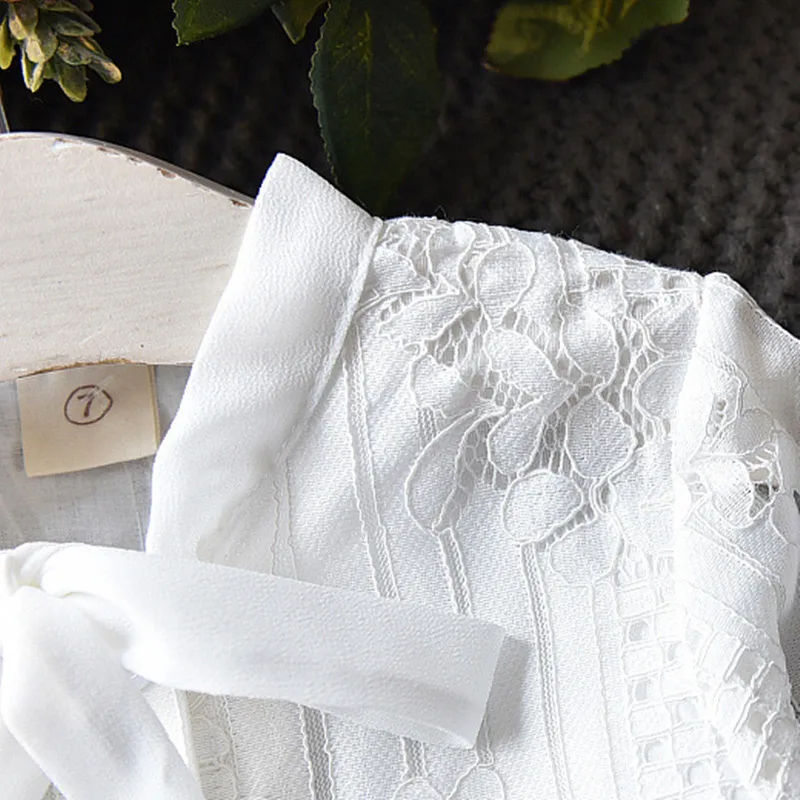 DFXD Chidren Girls Clothing Sets 2018 Spring Fashion White Long Sleeve Lace Bowknot Blouse+Fishtail Skirt 2pc Princess Outfits | Мать и
