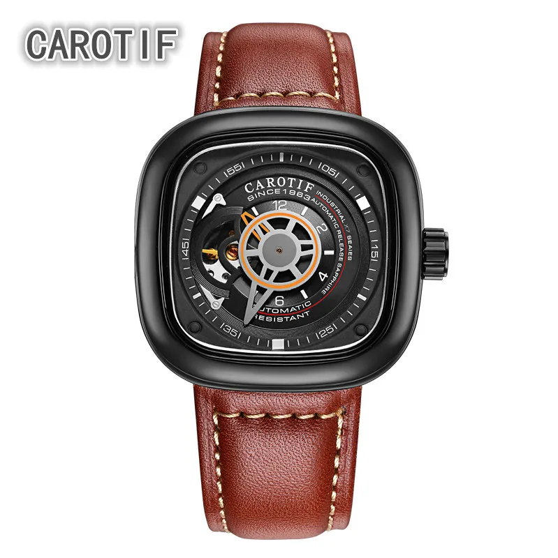 CAROTIF, высокое качество, турбийон, мужские часы, Montre HommeTop, брендовые Роскошные деловые часы, мужские автоматические механические наручные часы