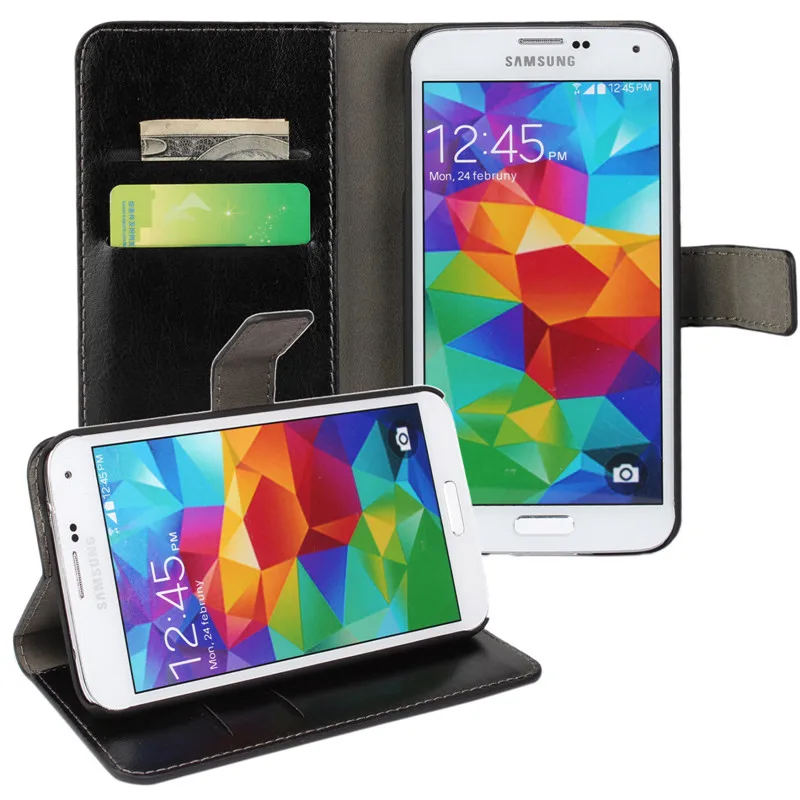 Для Samsung Galaxy S5 I9600 Случае Высокое Качество Дизайна Моды Кобура Флип Crazy лошадь Кожа