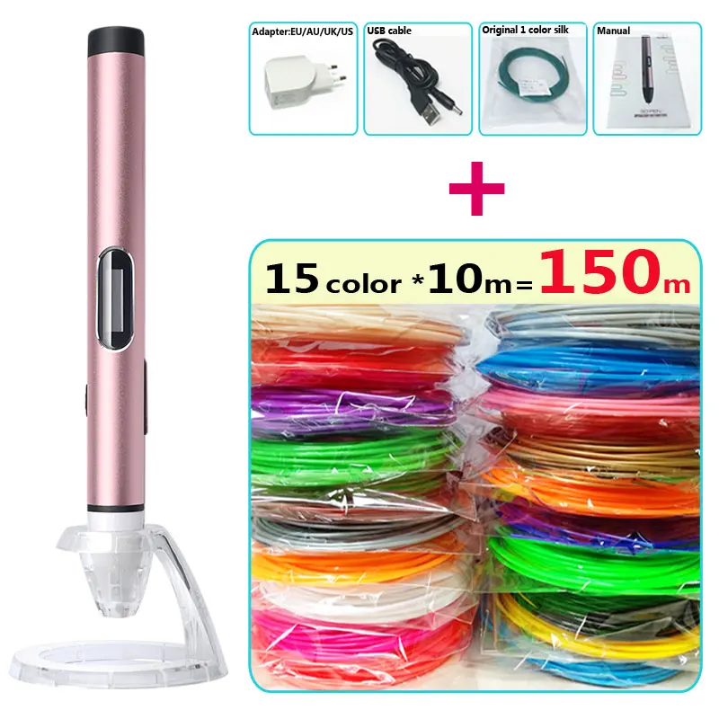 3d ручка для рисования，LED дисплей，АБС/PLA нить，3д ручка 3d pen 3d pens Позволяет детям делать бесплатную живопись 3 д ручка 3 д триде ручка 3d ручка самая дешовая 3d Ручка зд ручка 3d для объёмного рисования