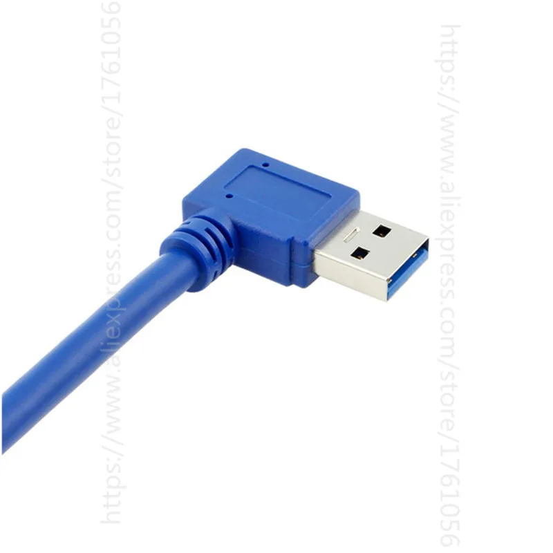 Удлинительный кабель 30 см USB 3 0 тип A штекер-штекер 90 градусов правый угол двойной