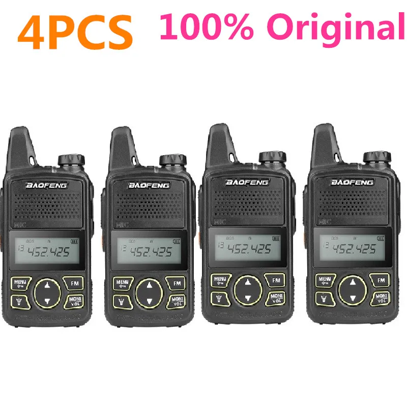 4 шт. Baofeng BF T1 Портативный наушники Ptt мини иди и болтай Walkie Talkie Ручной bft1 отель