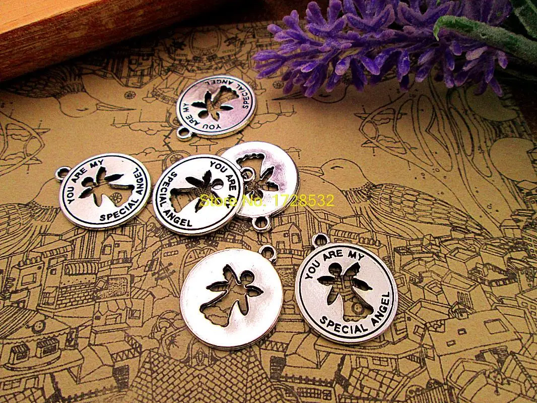 15 шт.-19x22 мм подвеска в виде ангела, вы мой особый стиль, серебряные подвески в виде ангела