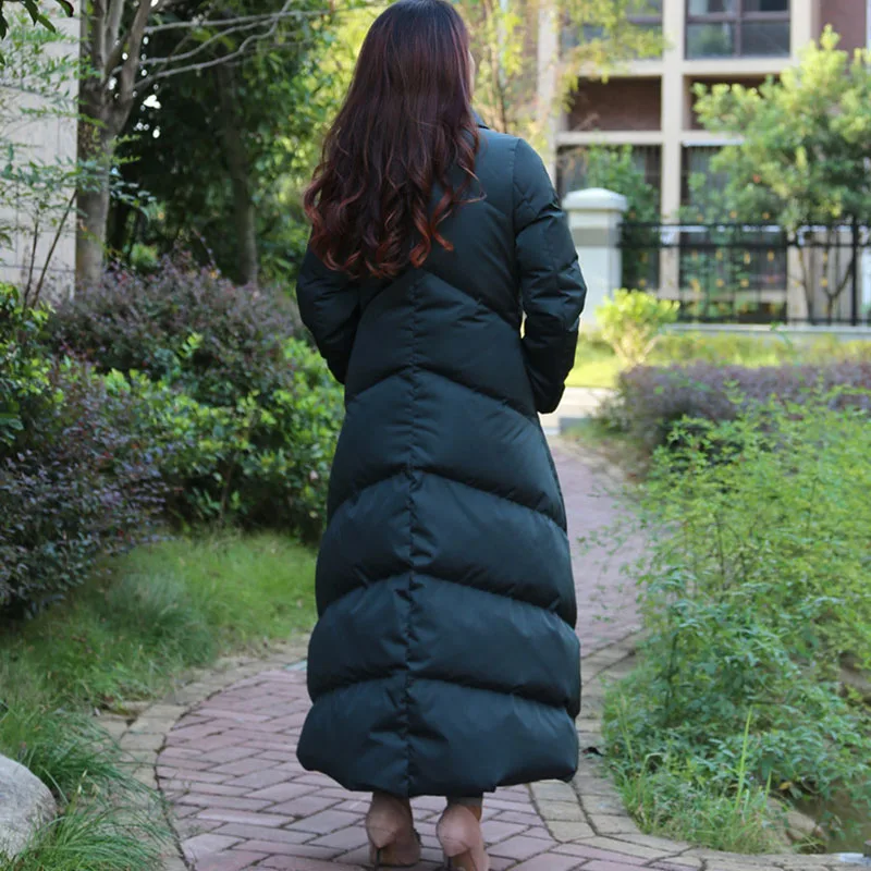 Высокое качество белый утиный пух 90% подиумный Модный женский свободный стиль х