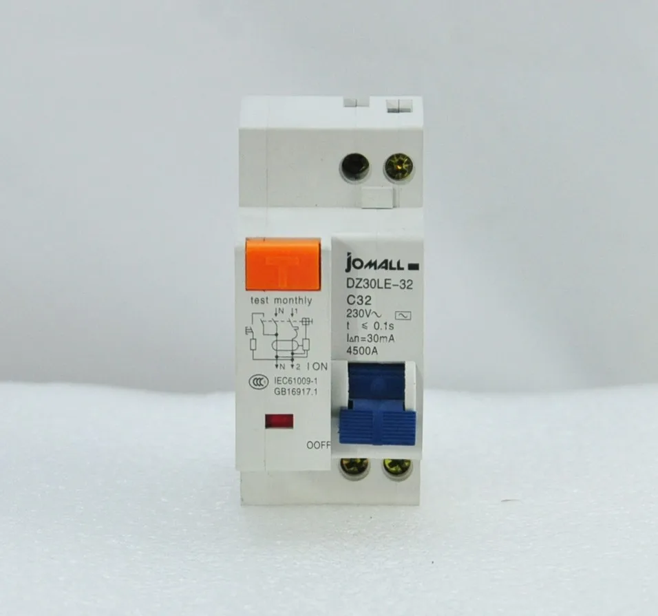 DPNL 1P+ N 32A 230V~ 50 HZ/60 HZ автоматический выключатель с защитой от перегрузки по току и утечки RCBO