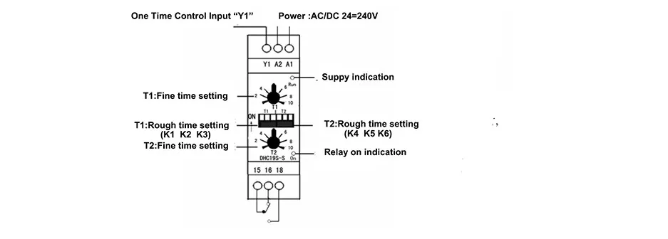 Двойной набор повторного цикла din-рейку Mouting реле времени AC/DC24-230V вход таймер DHC19S-S DHC