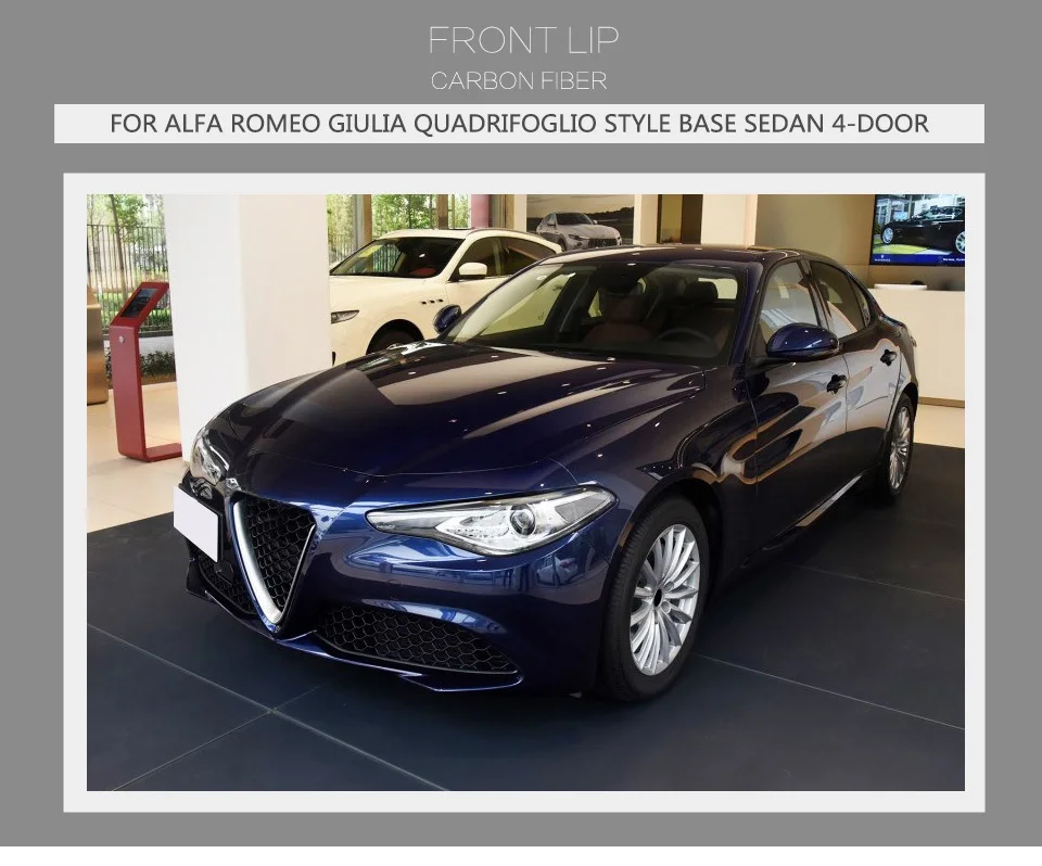 Передний бампер для губ подбородка сплиттеры фартук Cupwings для Alfa Romeo Giulia Quadrifoglio база Седан 4-дверный- углеродного волокна