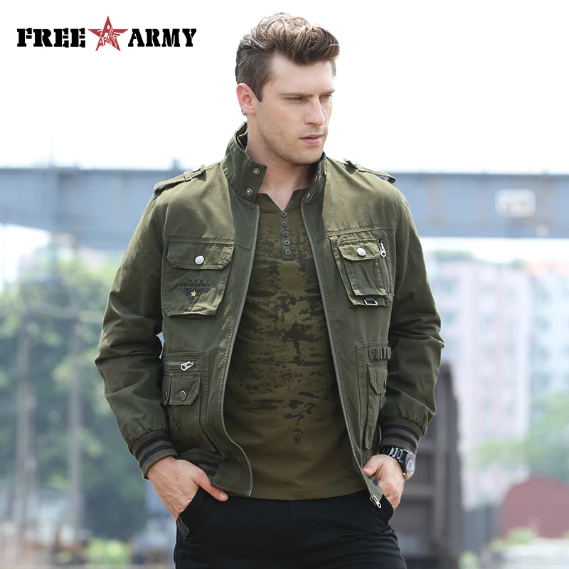 

Куртка FREEARMY Мужская ветрозащитная, брендовая качественная армейская куртка-бомбер в стиле милитари, фонарик с защитой от ветра